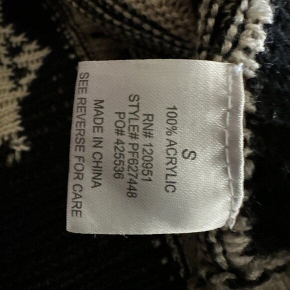 Hippie Rose Knit Cardigan Open Drape Front Geometric Print - Picture 6 of 6